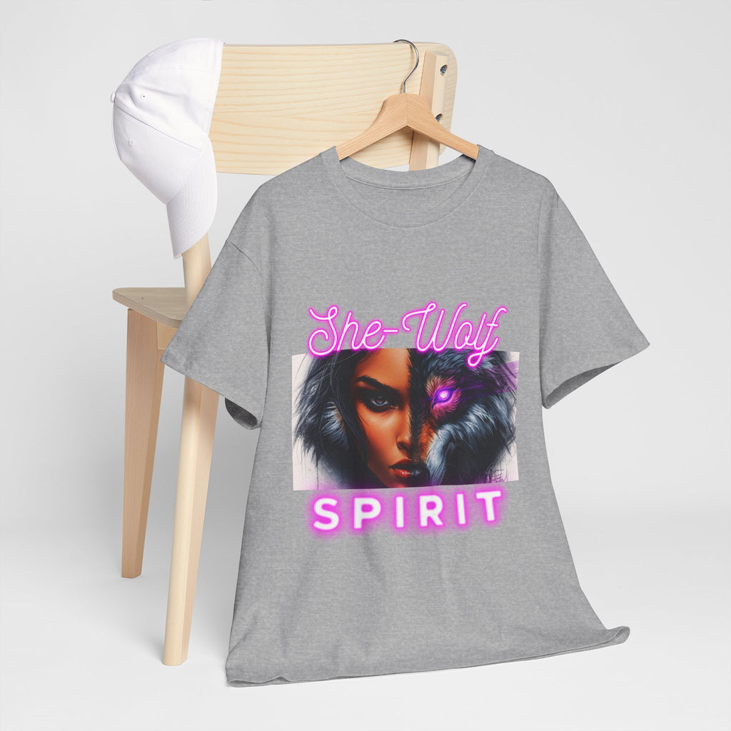 Neon Pink She-Wolf Spirit – Tribal Goddess Graphic Tee