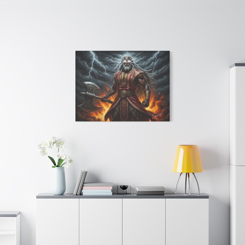 Shango, Lord of Thunder — Lightning & Fire Canvas  Mythic + Regal
