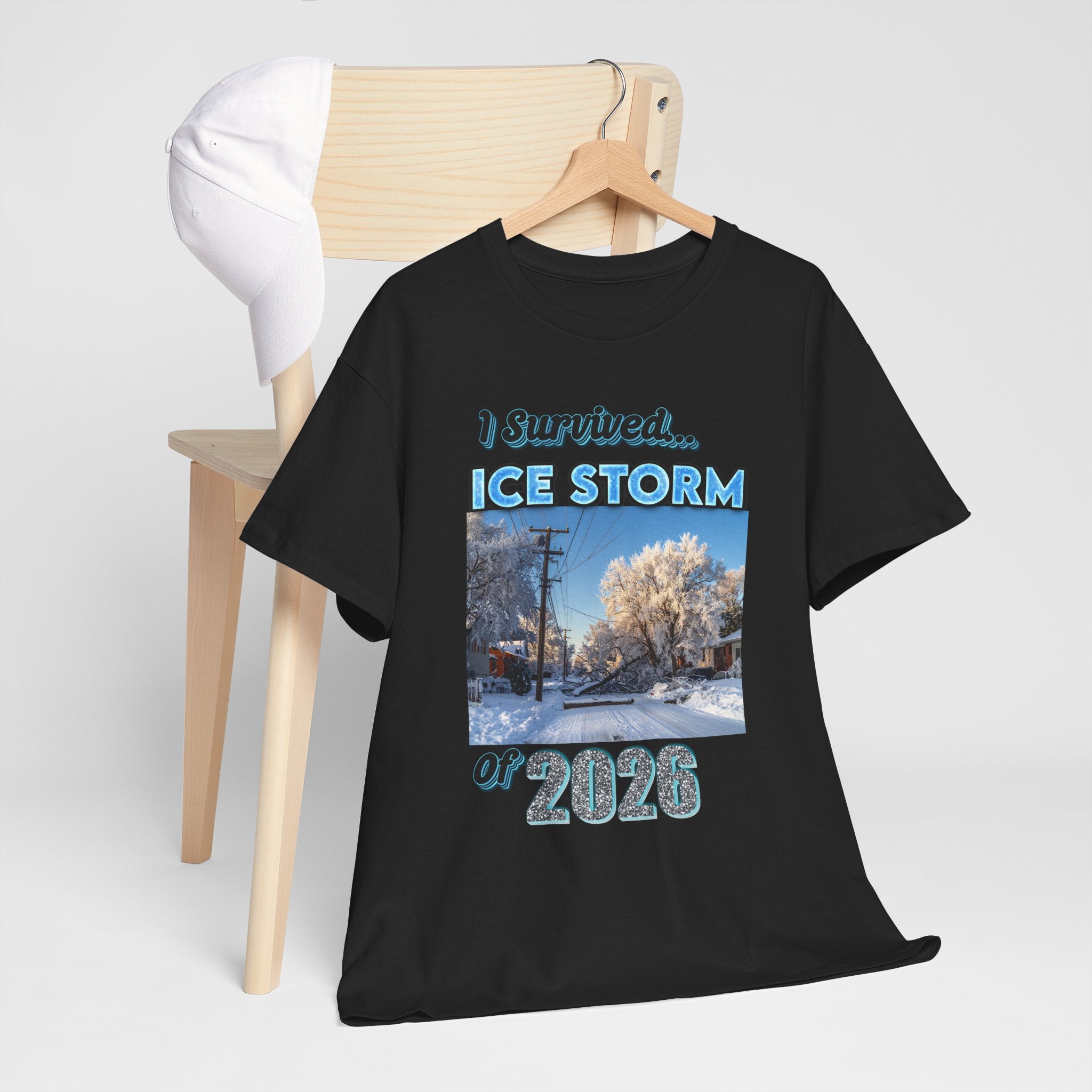 Ice Storm 2026 Souvenir T-Shirt — "I Survived" Winter Storm Photo Tee
