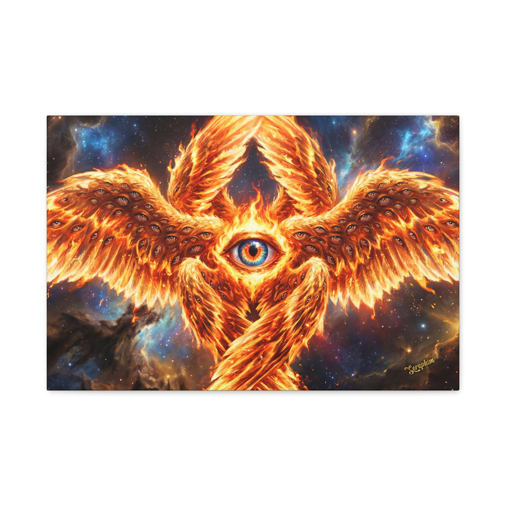 🔥👁️ Holy Seraphim Throne Canvas — Celestial Angelic Realm Wall Art ✨🕊️