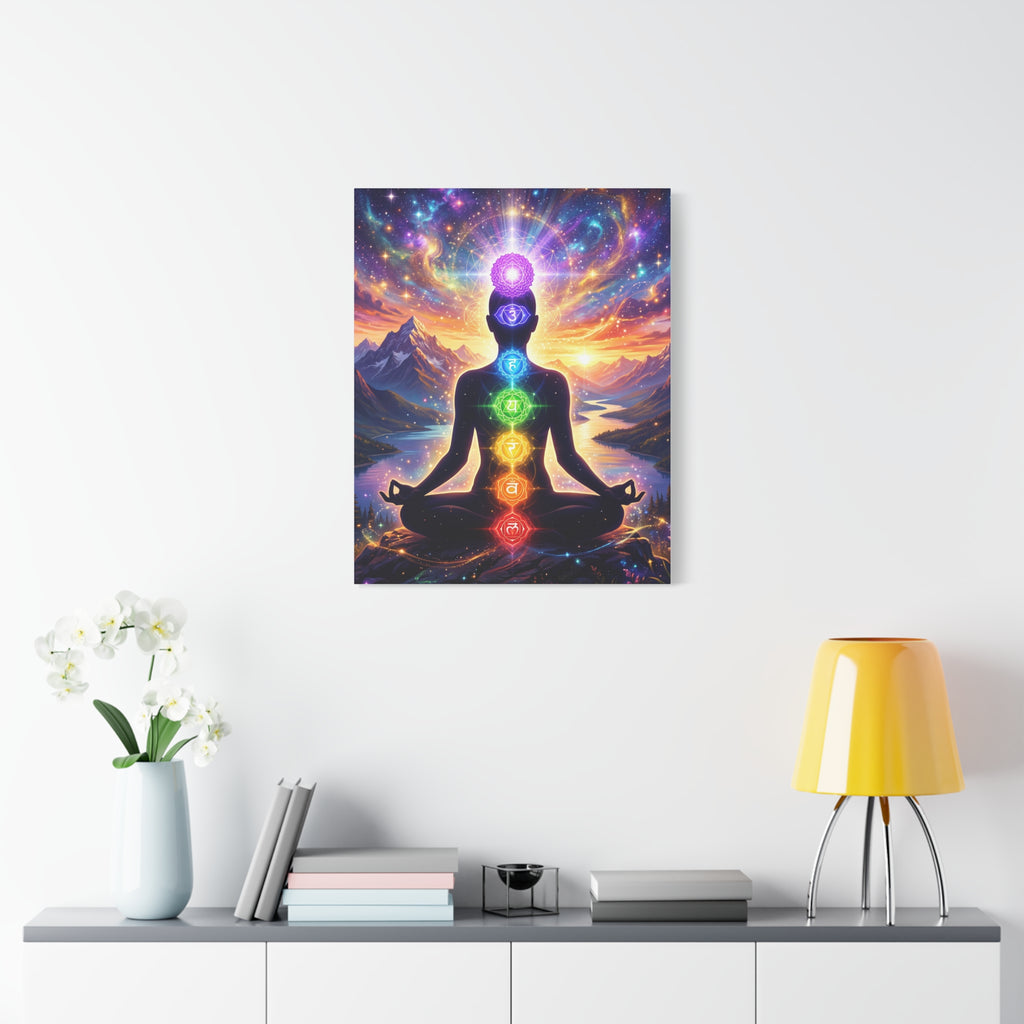🌈✨ 7 Chakra Meditation Canvas — Energy Alignment & Spiritual Balance Wall Art 🧘🏾‍♀️🔮