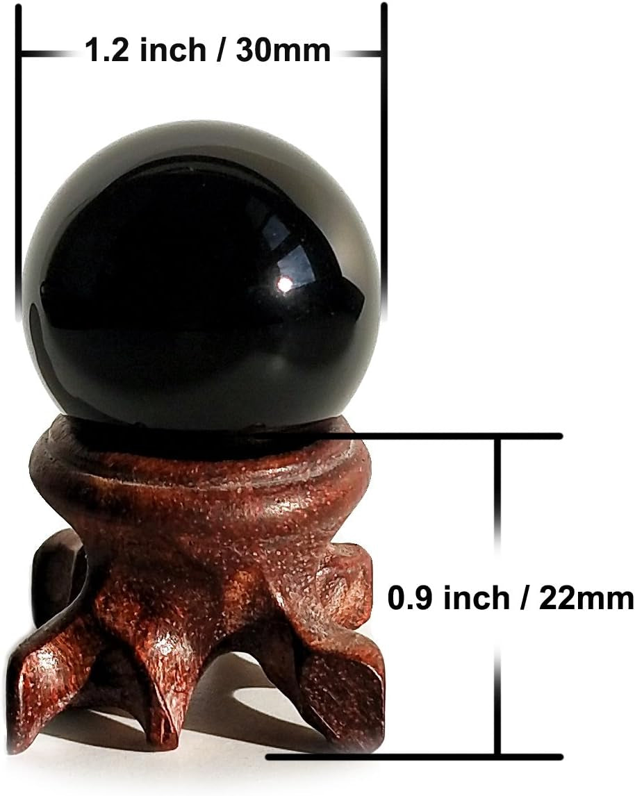 Obsidian Sphere for Meditation, Fortune Telling, and Feng Shui – Large Black Crystal Ball with Stand
