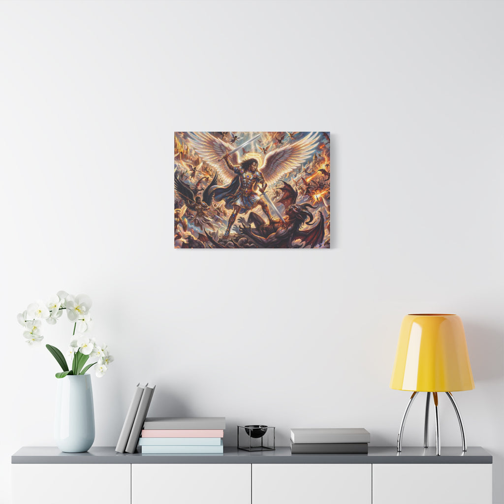 Archangel Michael Victory Canvas — Celestial Warrior Battle Wall Art ⚔️🔥