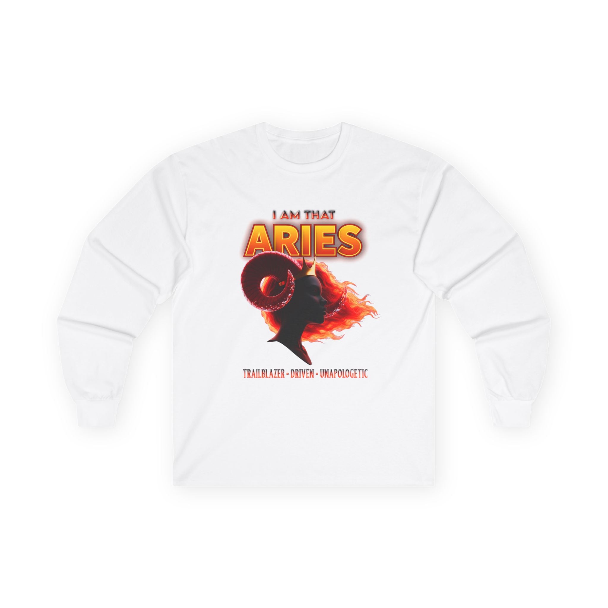 ♈🔥 I Am That Aries™ Long Sleeve Tee — Fearless Zodiac Fire Sign Shirt ✨👑🌙
