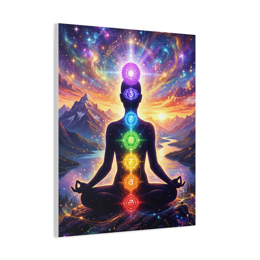 🌈✨ 7 Chakra Meditation Canvas — Energy Alignment & Spiritual Balance Wall Art 🧘🏾‍♀️🔮