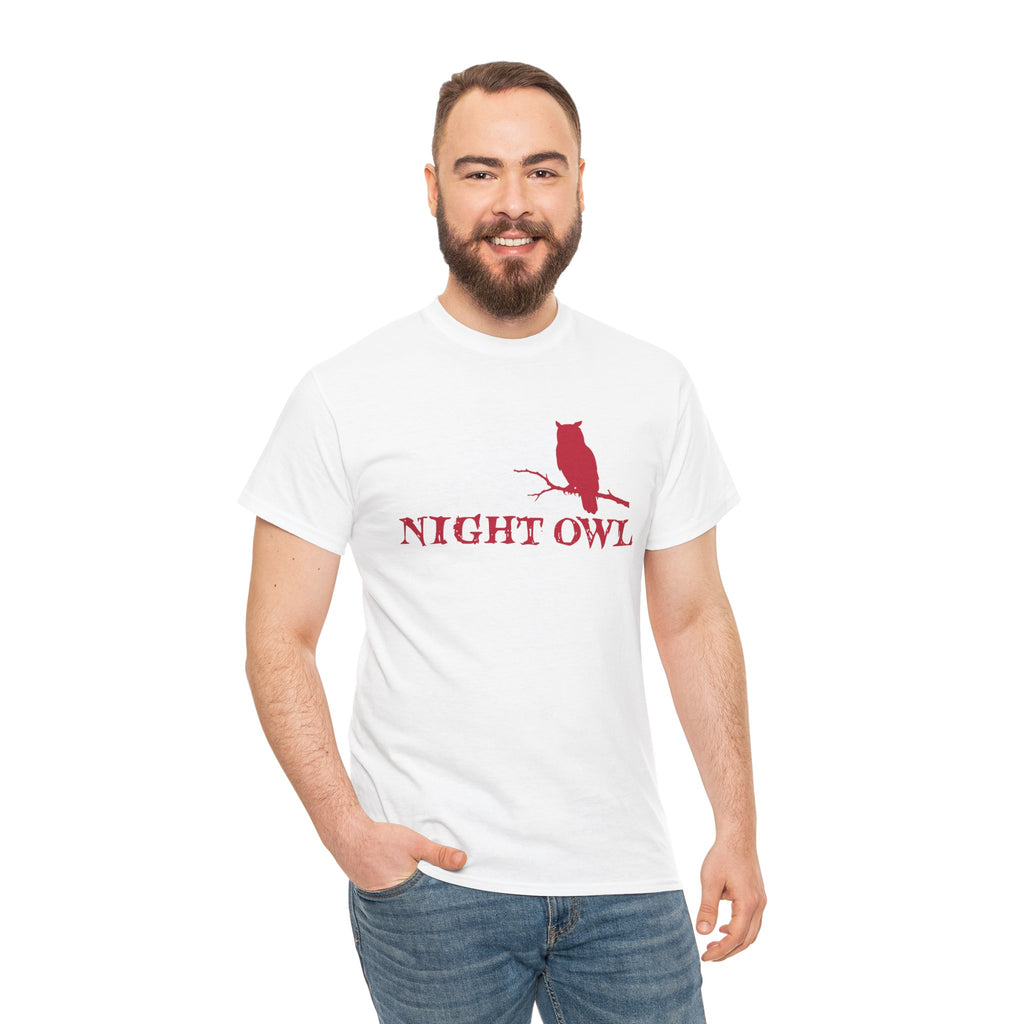 Night Owl Red Graphic Tee — Unisex Statement Shirt