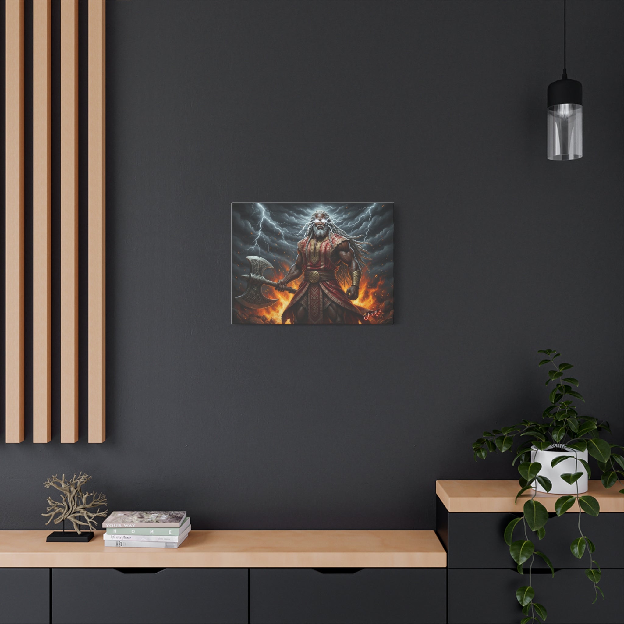 Shango, Lord of Thunder — Lightning & Fire Canvas  Mythic + Regal