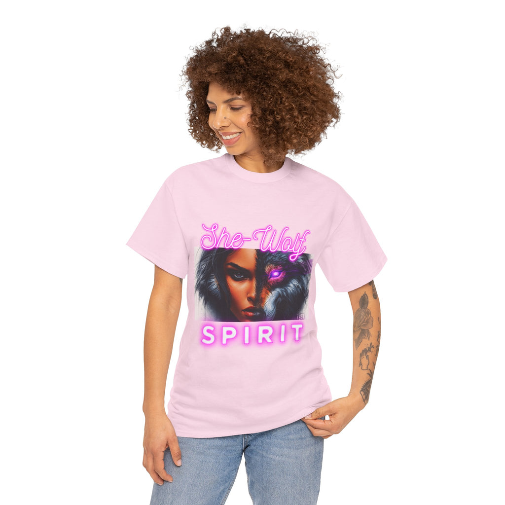 Neon Pink She-Wolf Spirit – Tribal Goddess Graphic Tee