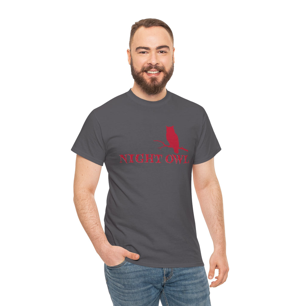 Night Owl Red Graphic Tee — Unisex Statement Shirt