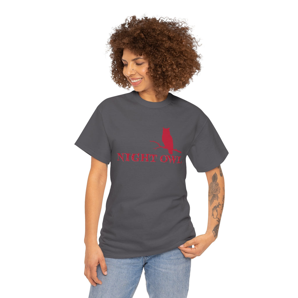 Night Owl Red Graphic Tee — Unisex Statement Shirt