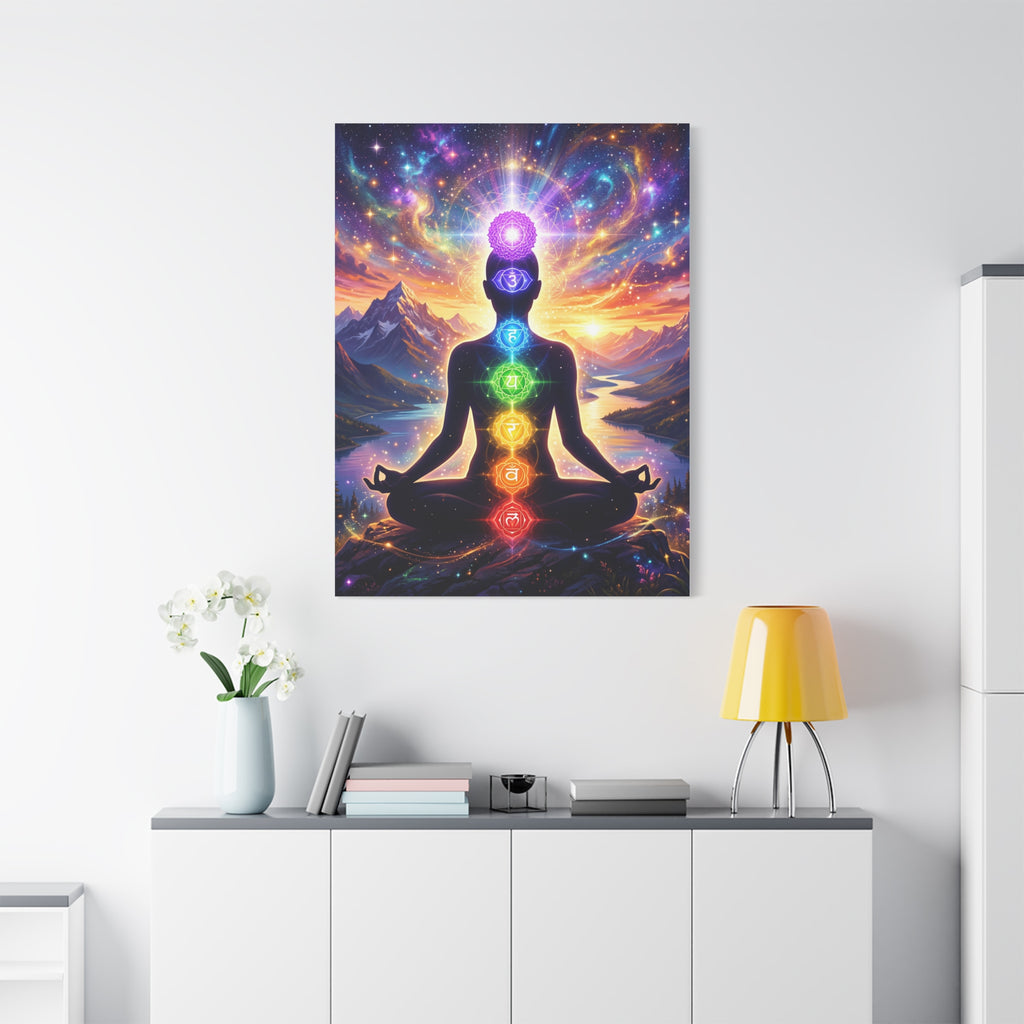 🌈✨ 7 Chakra Meditation Canvas — Energy Alignment & Spiritual Balance Wall Art 🧘🏾‍♀️🔮