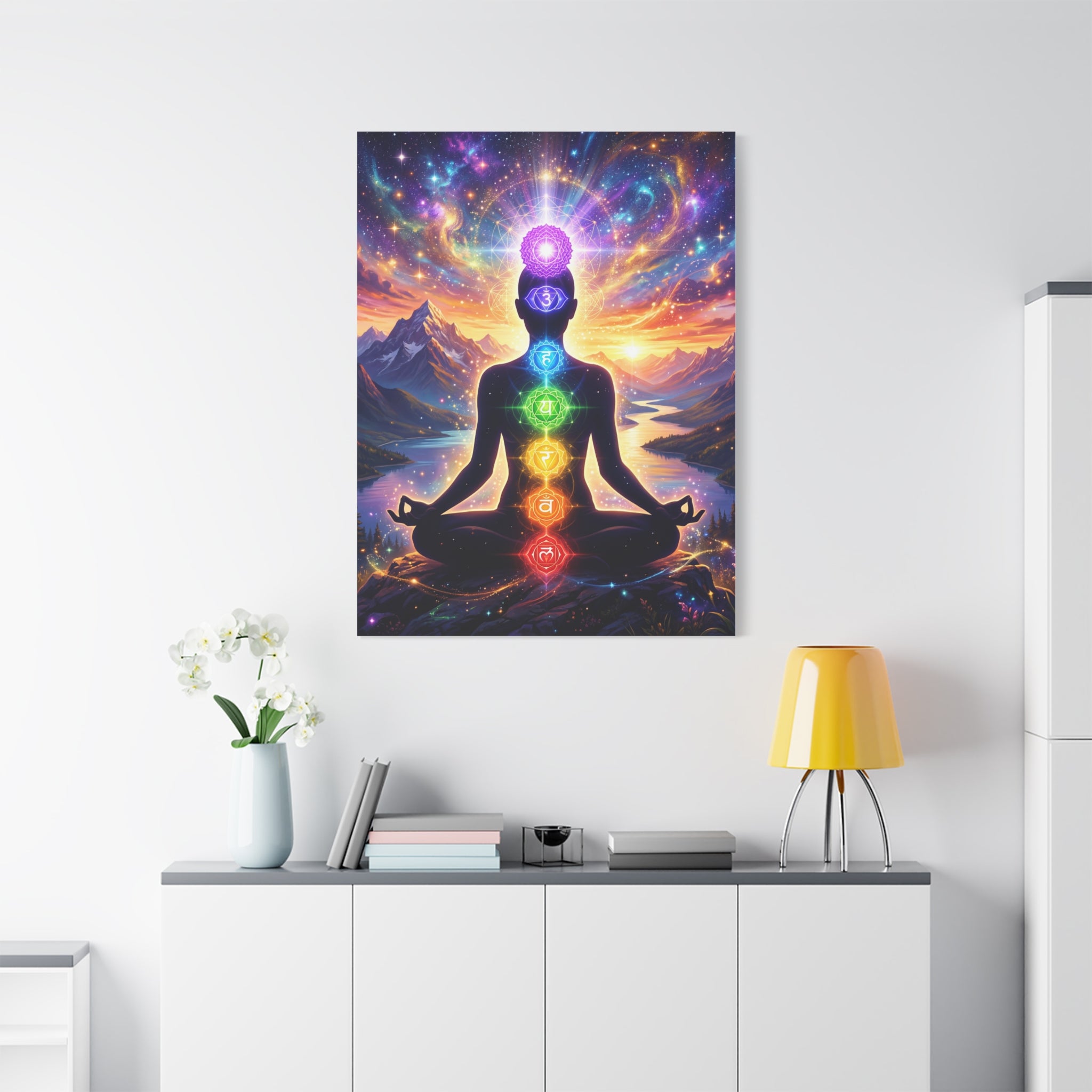 🌈✨ 7 Chakra Meditation Canvas — Energy Alignment & Spiritual Balance Wall Art 🧘🏾‍♀️🔮