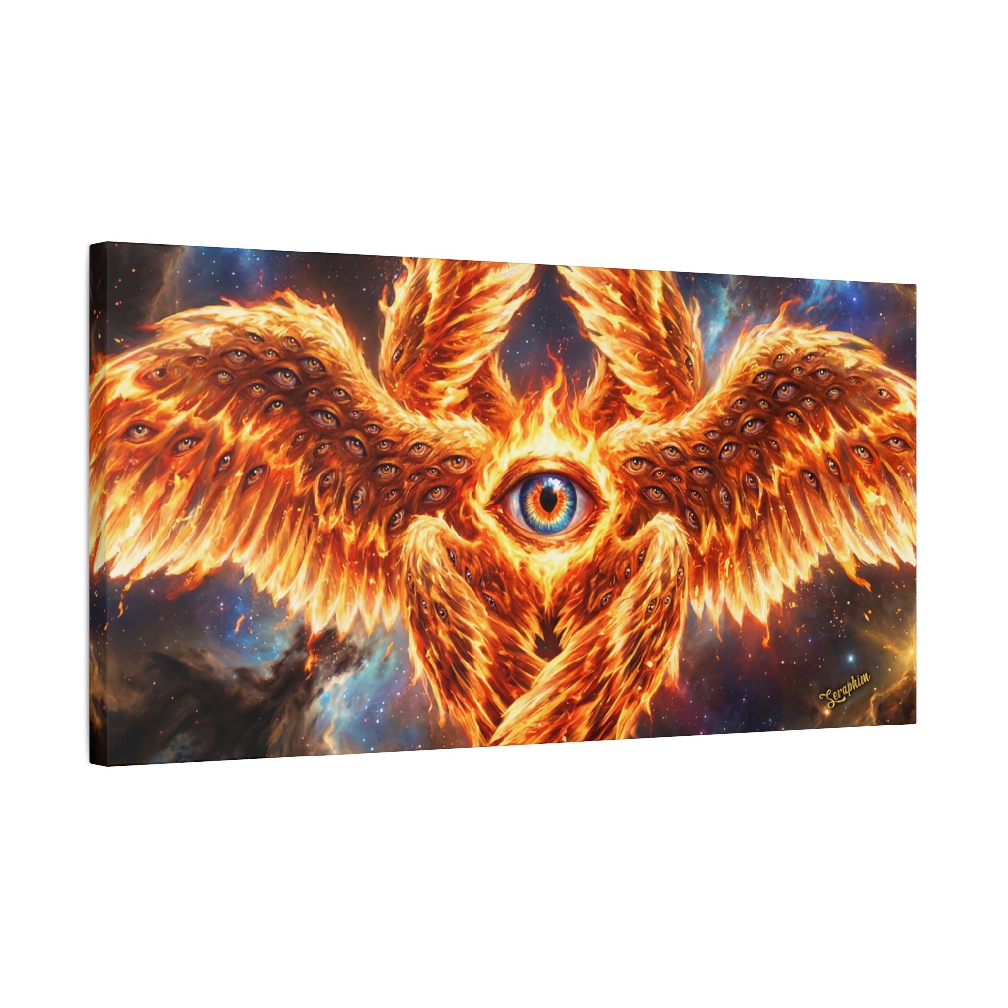 🔥👁️ Holy Seraphim Throne Canvas — Celestial Angelic Realm Wall Art ✨🕊️
