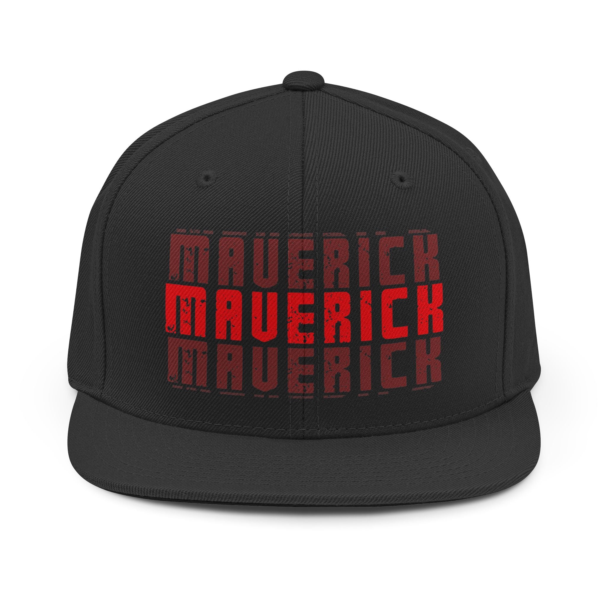🔥🧢 Maverick Snapback Hat – Retro Red Block Logo Flat-Brim Cap ❤️✨