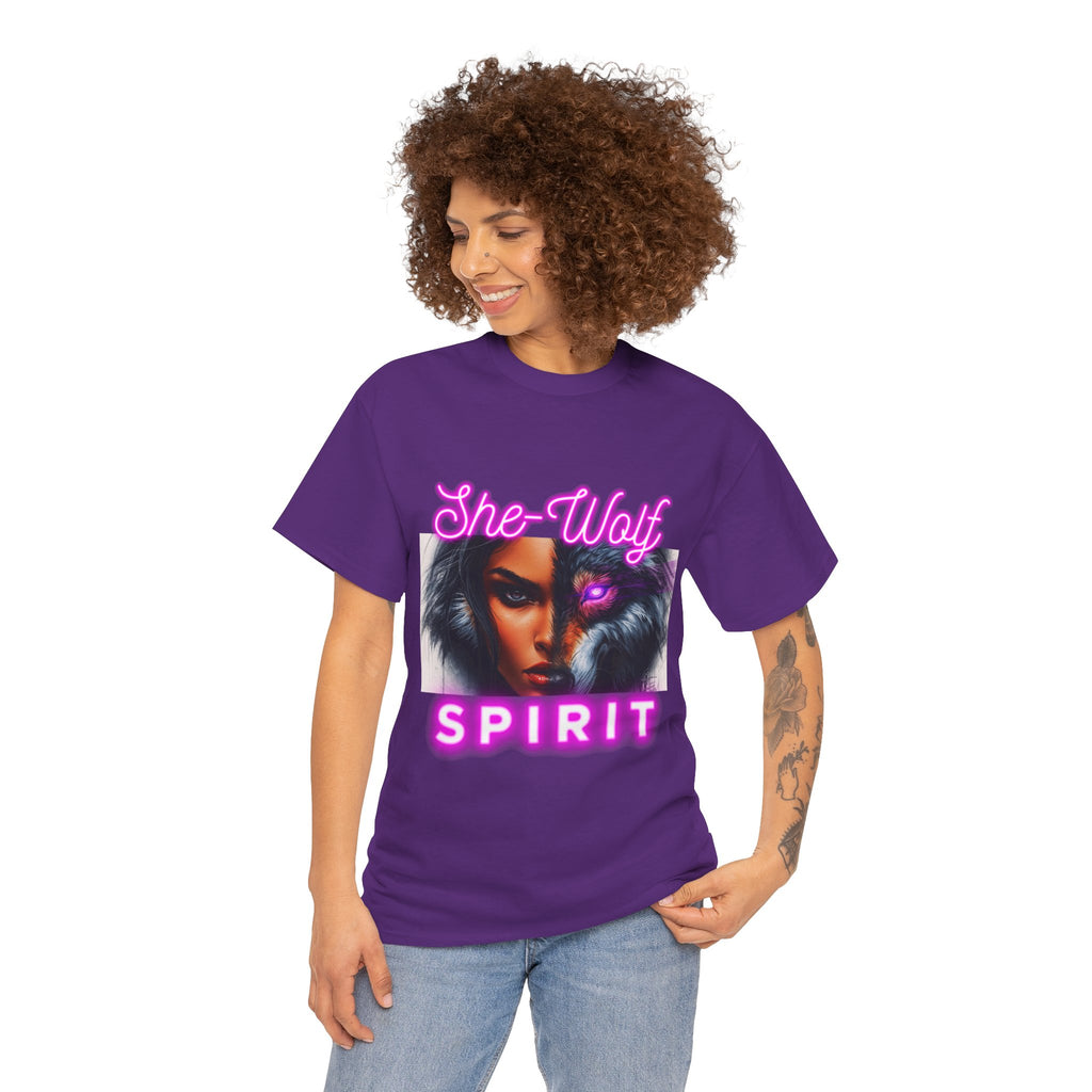 Neon Pink She-Wolf Spirit – Tribal Goddess Graphic Tee
