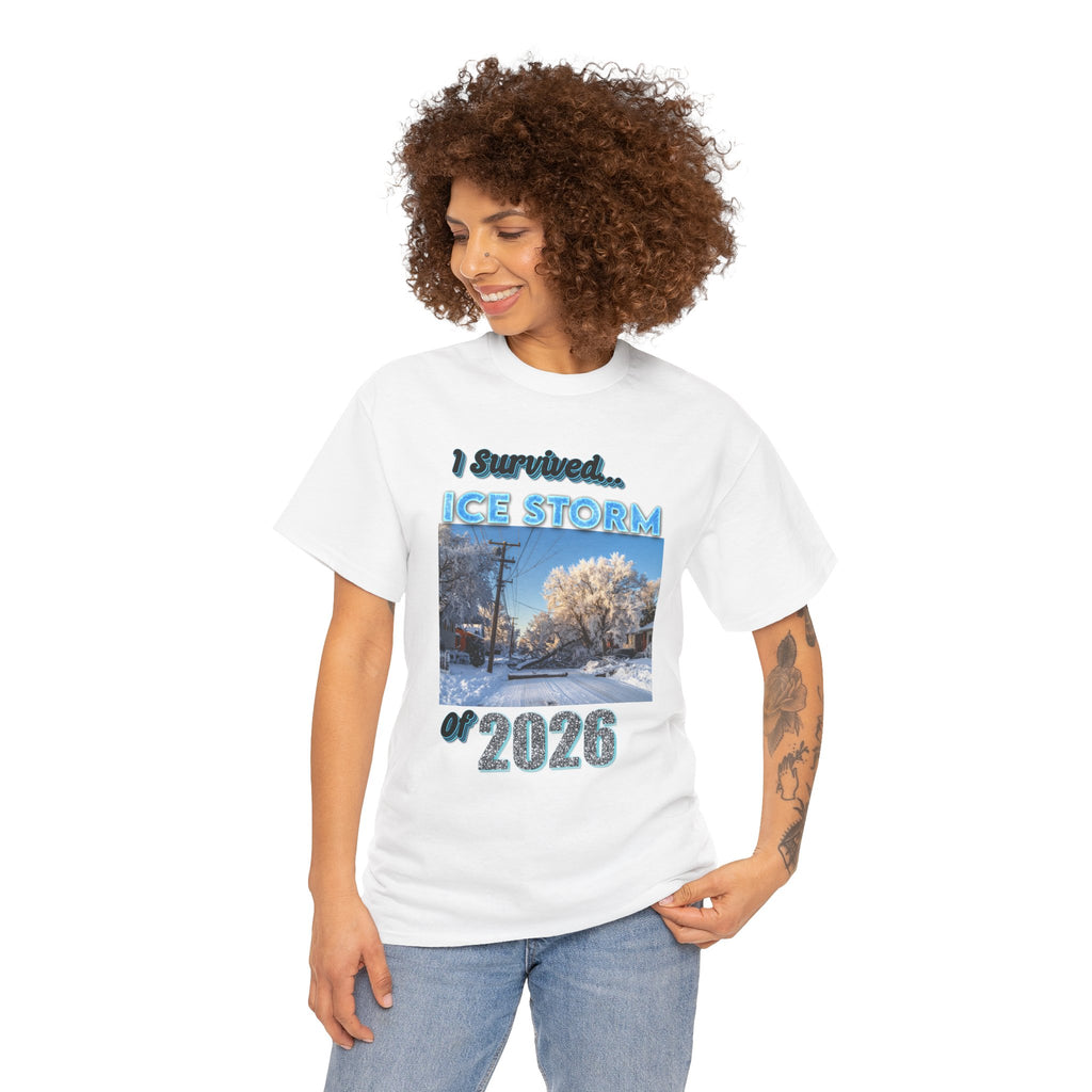 Ice Storm 2026 Souvenir T-Shirt — "I Survived" Winter Storm Photo Tee
