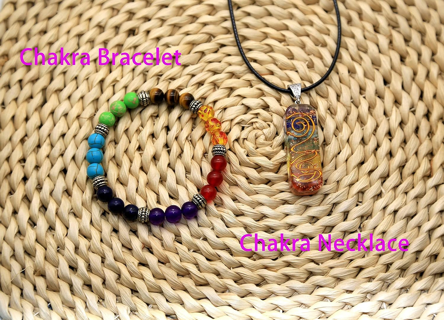 7 Chakra Orgone Energy Protection Necklace & Bracelet Set For Men And Women