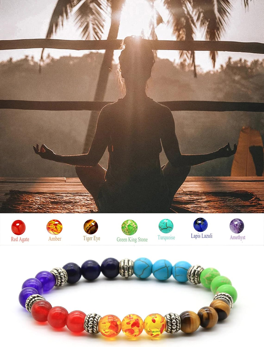 7 Chakra Orgone Energy Protection Necklace & Bracelet Set For Men And Women